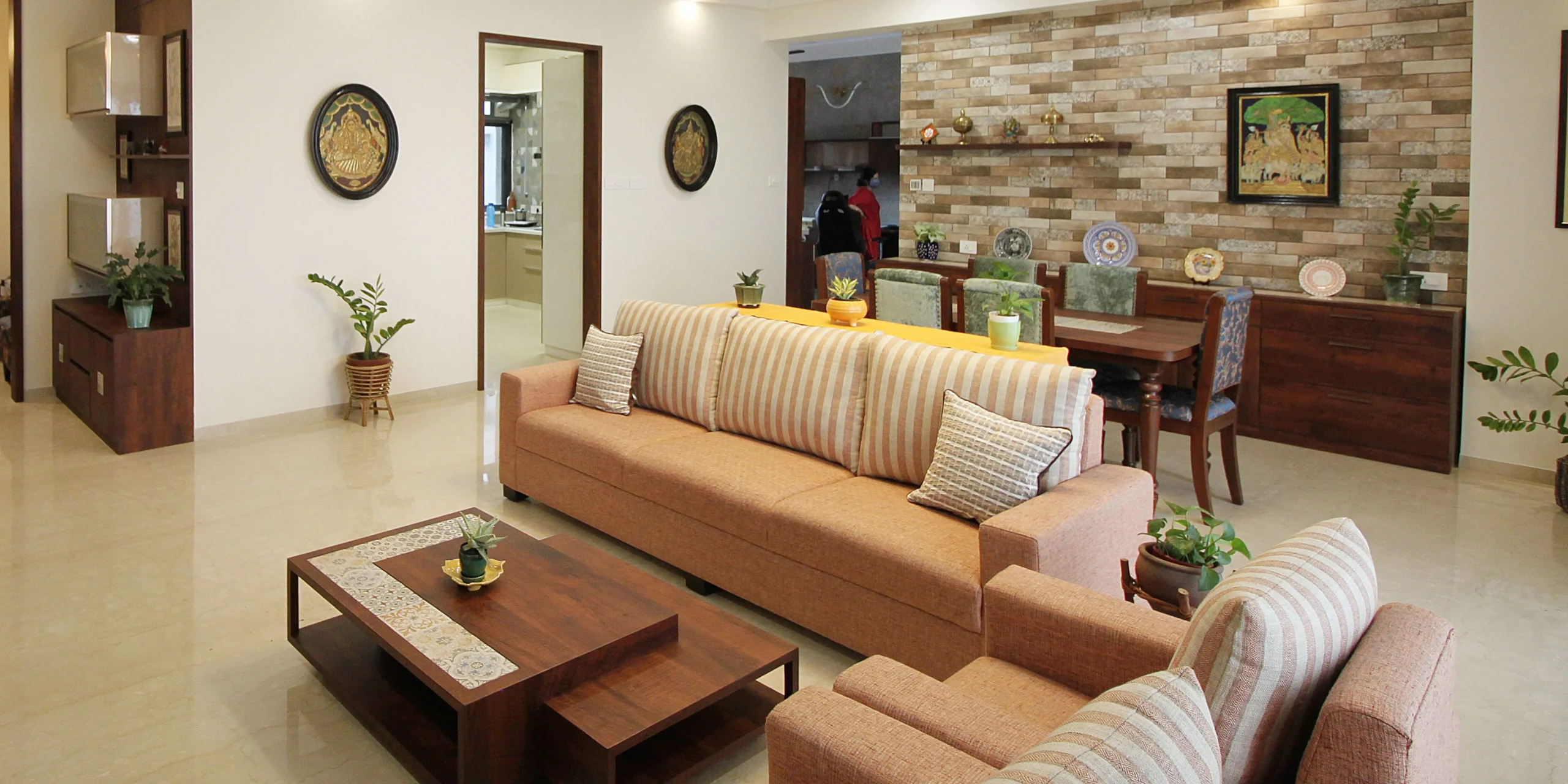 Amalgam of beautiful traditional art seamlessly incorporated in a modern setting